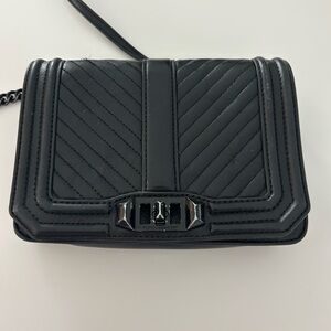 Black Quilted Leather Crossbody Bag